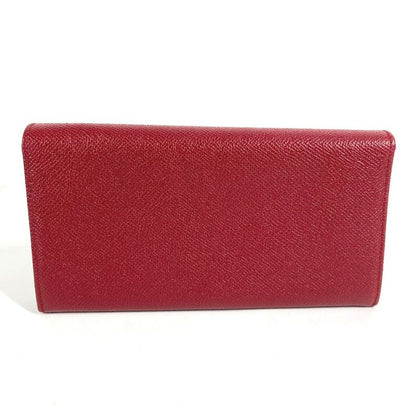 Bvlgari Wallet Logo Clip Leather Red