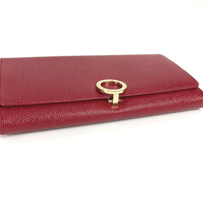 Bvlgari Wallet Logo Clip Leather Red