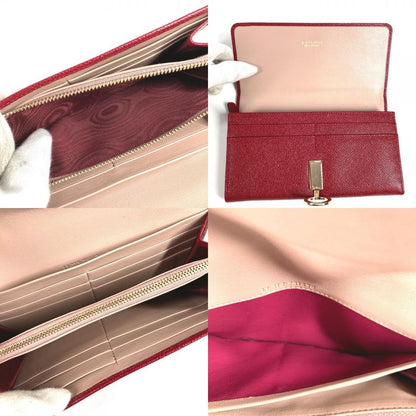 Bvlgari Wallet Logo Clip Leather Red
