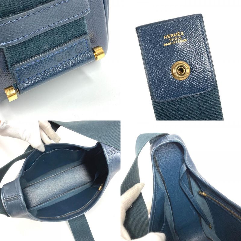 Hermes Shoulder Bag Saco Courchevel Navy