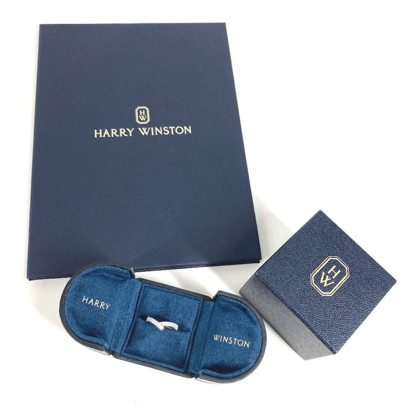 Harry Winston Ring Ribbon Band Diamond Silver