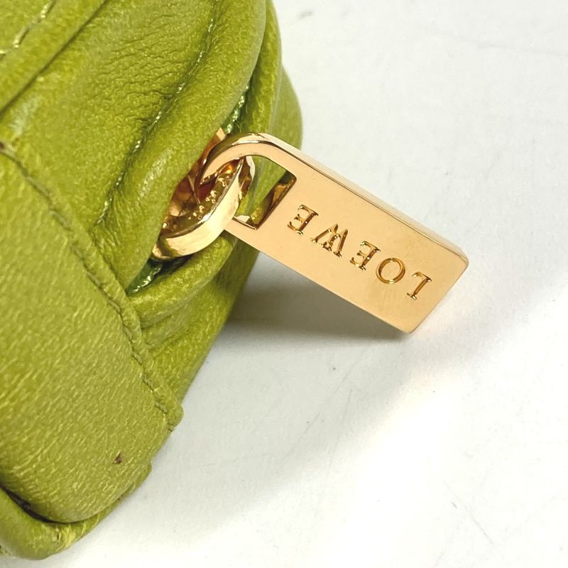 Loewe Key Holder Amazona Shape Anagram Logo Leather Green