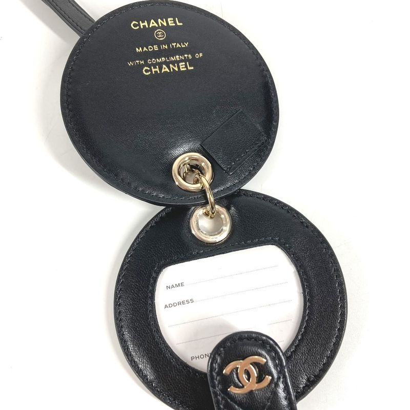 Chanel Key Holder Logo CC Logo Quilted Leather Black