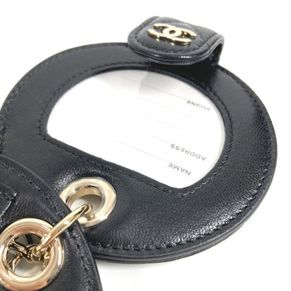Chanel Key Holder Logo CC Logo Quilted Leather Black