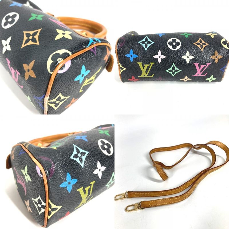 Louis Vuitton Handbag Mini Speedy Monogram Multicolor Canvas Noir Black