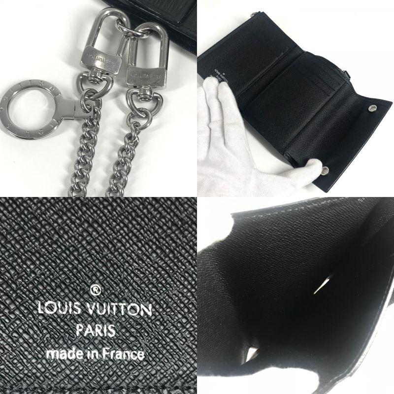 Louis Vuitton Trifold Wallet Chain Wallet Chcp Wallet Epi Leather Noir