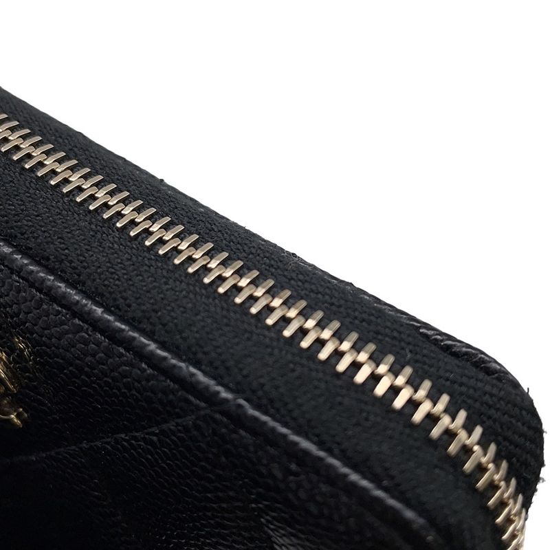 Chanel Bifold Wallet Quilted Small CC Logo Caviar Leather
