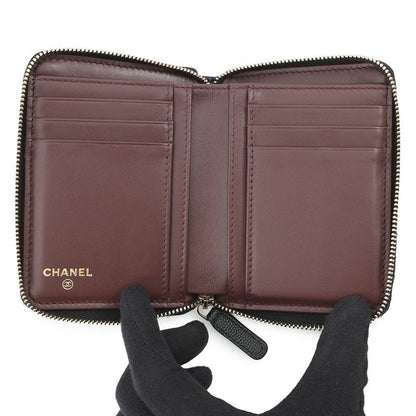 Chanel Bifold Wallet Quilted Small CC Logo Caviar Leather