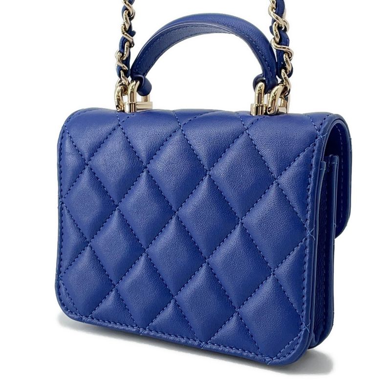 Chanel Chain Wallet Quilted CC Logo Flap Top Handle Mini Coin Purse