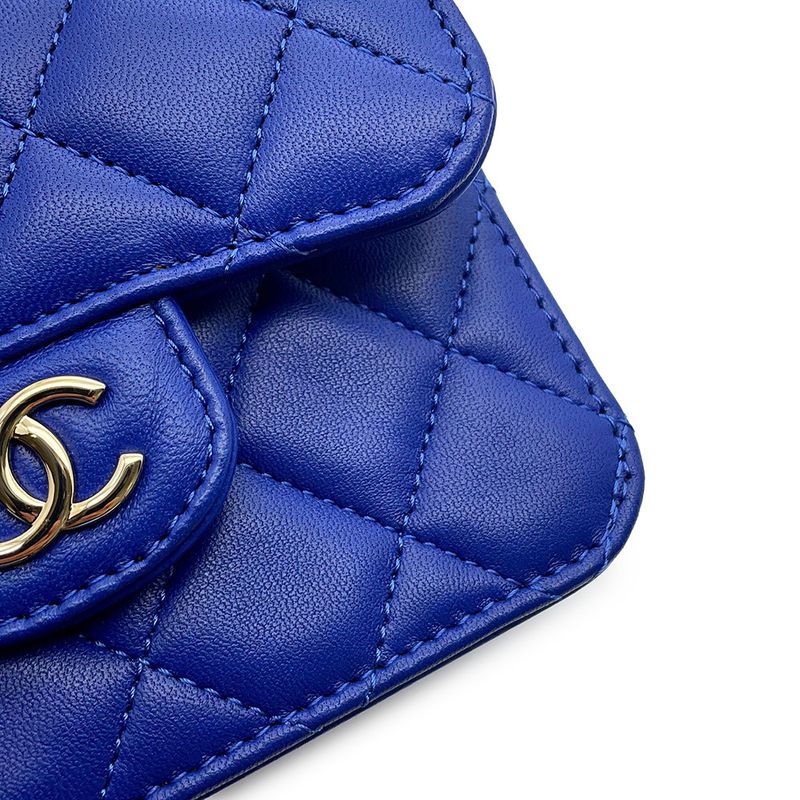 Chanel Chain Wallet Quilted CC Logo Flap Top Handle Mini Coin Purse