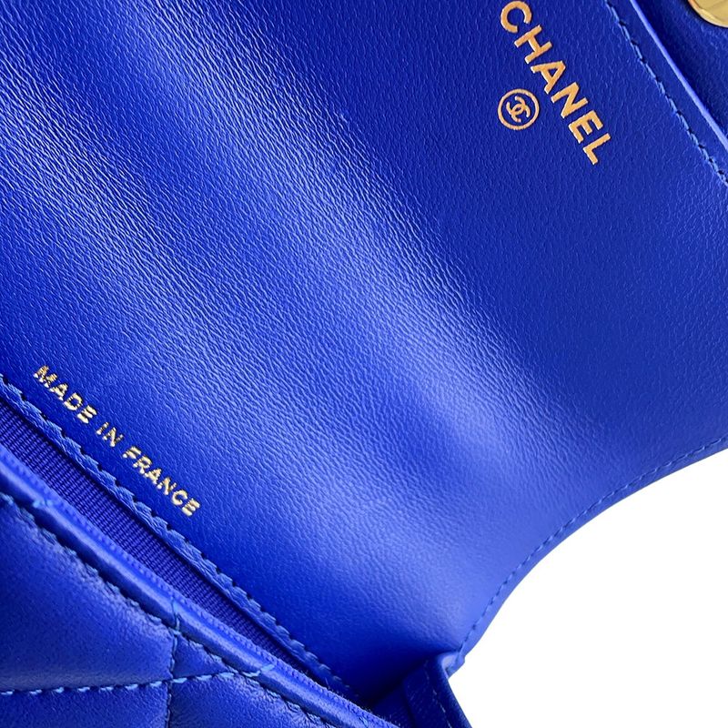 Chanel Chain Wallet Quilted CC Logo Flap Top Handle Mini Coin Purse