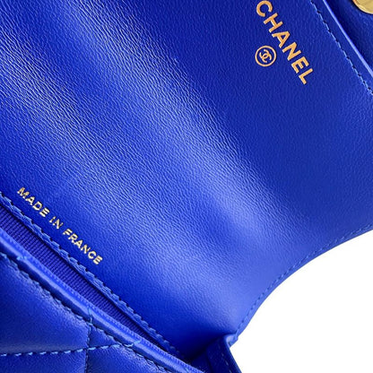 Chanel Chain Wallet Quilted CC Logo Flap Top Handle Mini Coin Purse