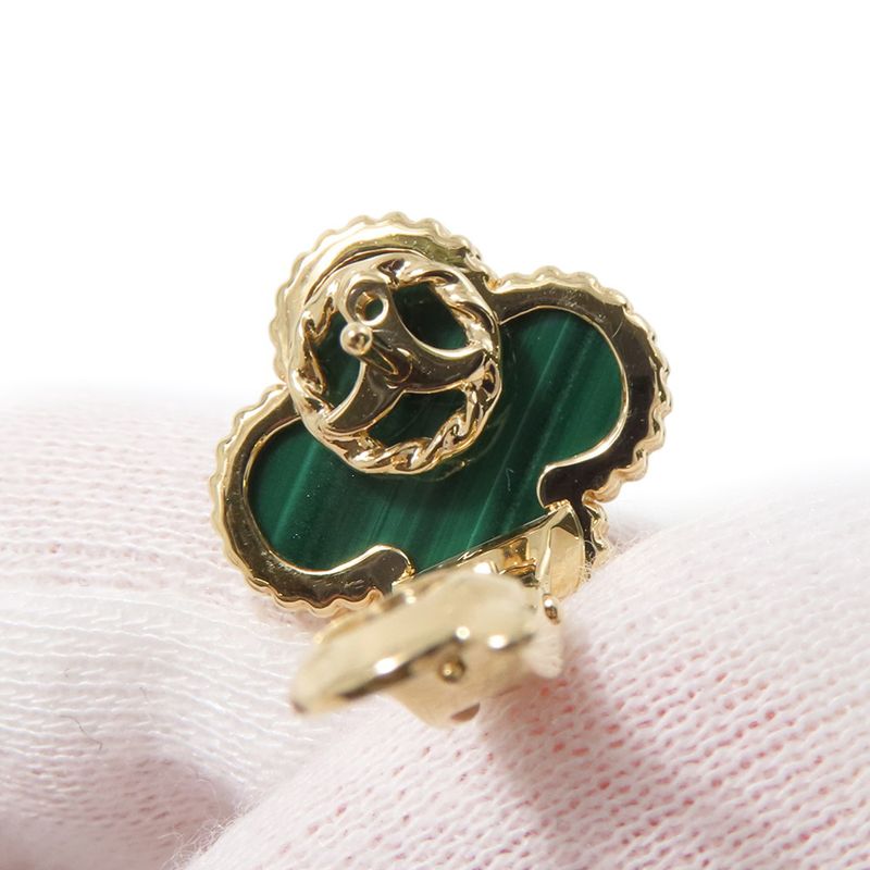 Van Cleef & Arpels Earrings Magic Alhambra 3 Motif Malachite Diamond Def