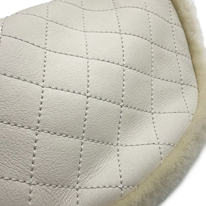 Chanel Belt Bag Quilted Chain Shoulder CC Logo Leather Mouton White White Ivory