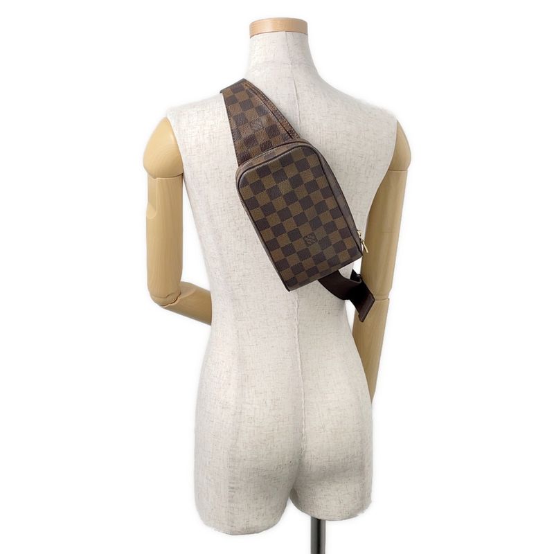 Louis Vuitton Belt Bag Damier Ebene Brown Red