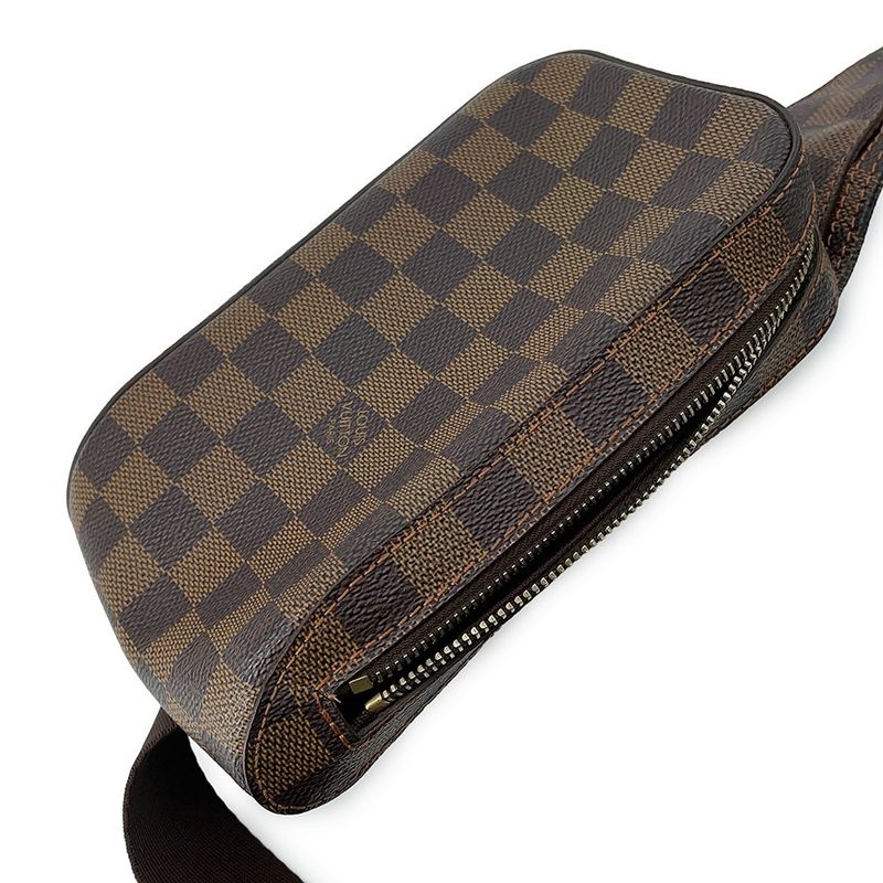 Louis Vuitton Belt Bag Damier Ebene Brown Red