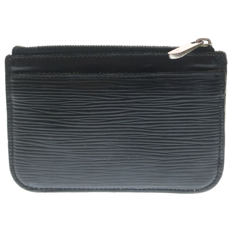 Louis Vuitton Pochette Cles Epi Coin Case Wallet Black