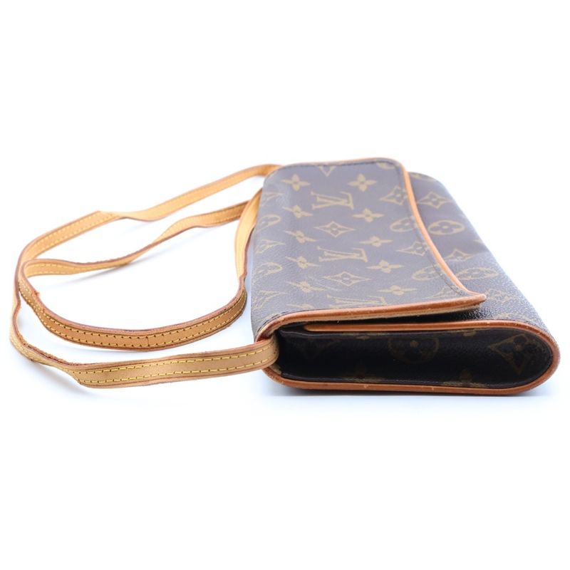 Louis Vuitton Monogram Pochette Twin GM Shoulder Bag Mini Brown
