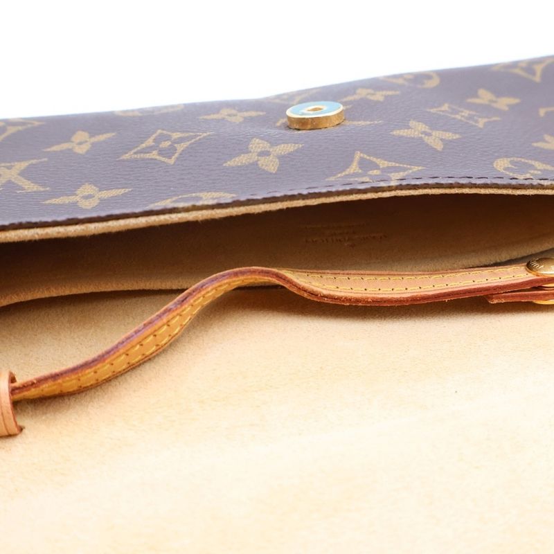 Louis Vuitton Monogram Pochette Twin GM Shoulder Bag Mini Brown