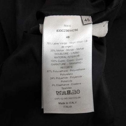 Dior Homme Atelier Logo Tape Jacket Narrow Lapel Wool Mohair Black 48