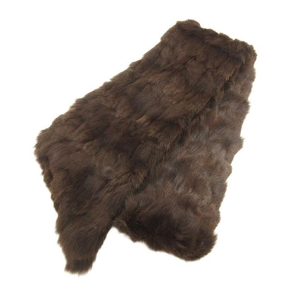 Fendi Tippet Scarf Rabbit Fur Silk Brown