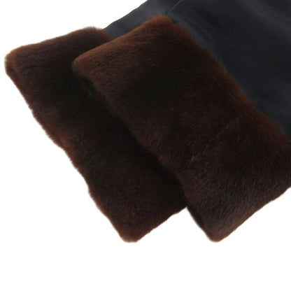 Loewe Coat Lining Weasel Stand Collar 42 Brown Navy