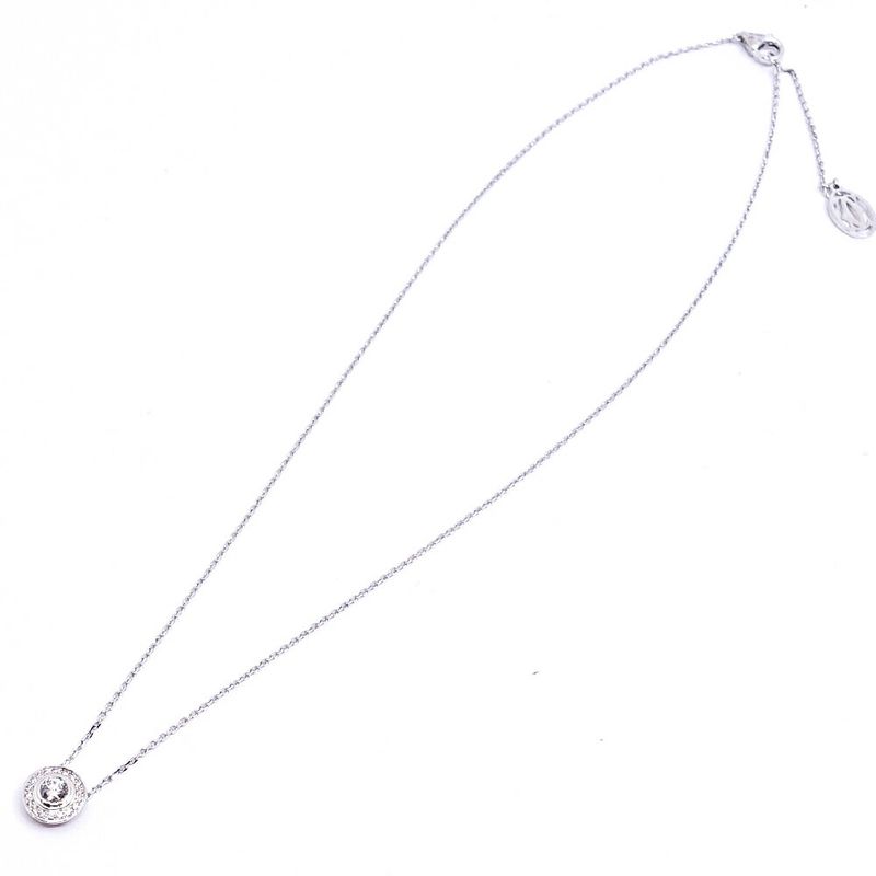 Cartier 18K White Gold Damier Diamond Necklace