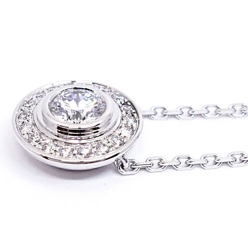 Cartier 18K White Gold Damier Diamond Necklace