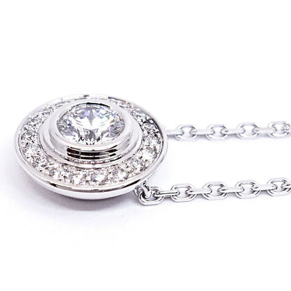 Cartier 18K White Gold Damier Diamond Necklace