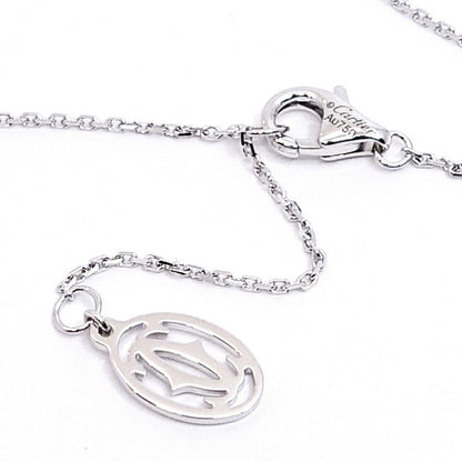 Cartier 18K White Gold Damier Diamond Necklace