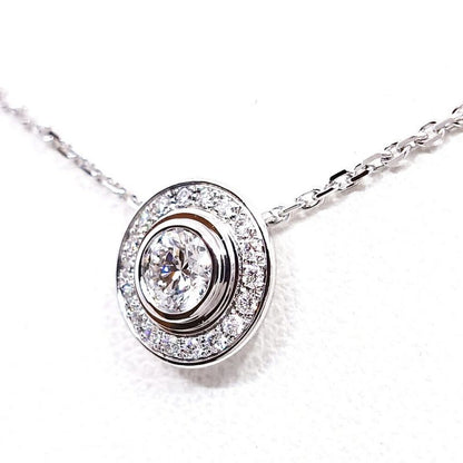 Cartier 18K White Gold Damier Diamond Necklace