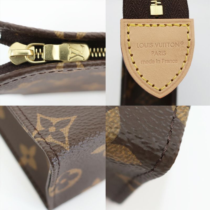 Louis Vuitton Trio Posh Toilette LV Monogram Pouch Brown Gold