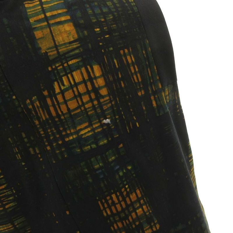 Prada Top Blouse Sleeveless Check Frill Lace 38 Navy Yellow