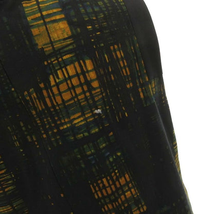Prada Top Blouse Sleeveless Check Frill Lace 38 Navy Yellow