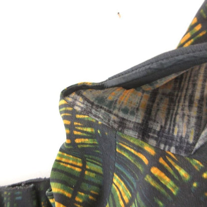 Prada Top Blouse Sleeveless Check Frill Lace 38 Navy Yellow