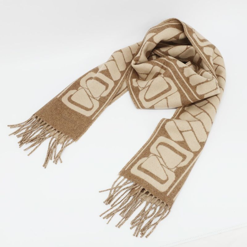 Hermes Scarf Click Se Nue Cashmere Marron Glace Cles Fringe Shawl