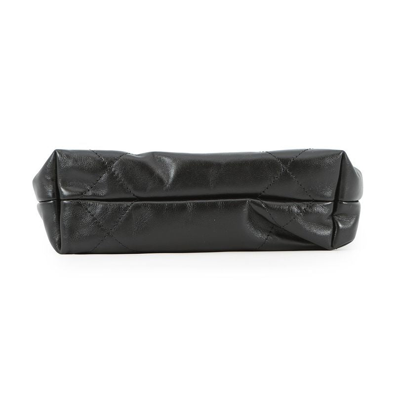 Chanel Handbag 22 Mini CC Logo Shiny Cuffs Leather 2-Way