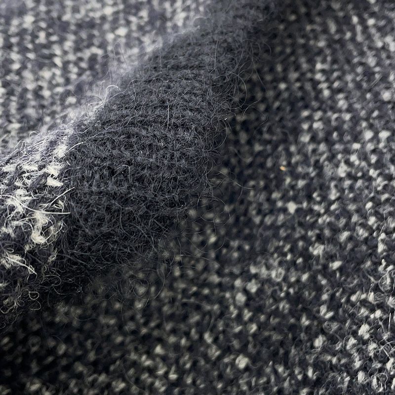 Chanel Coat Knit Alpaca 36 Black
