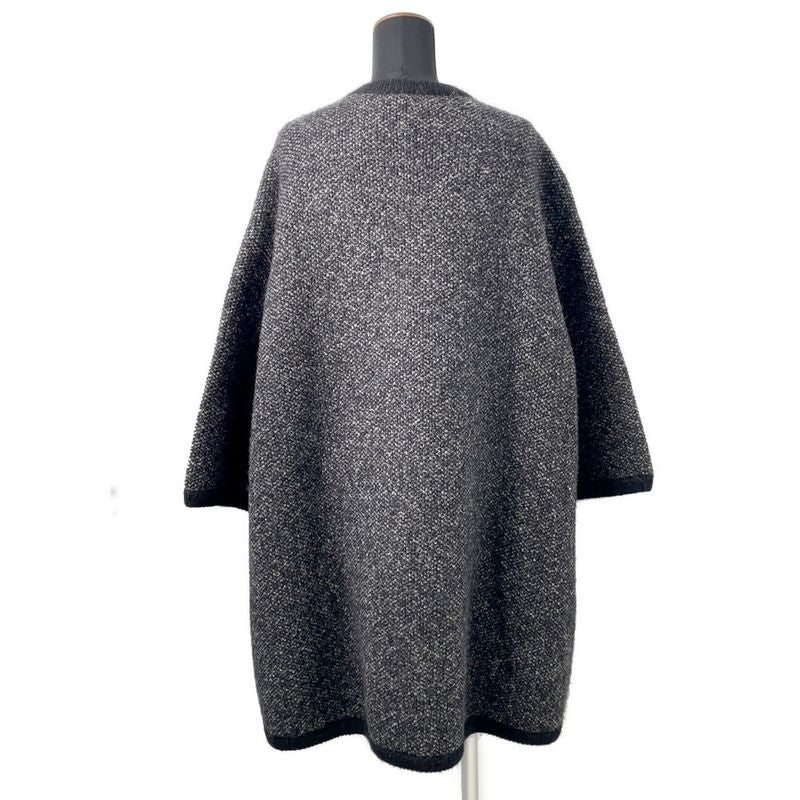Chanel Coat Knit Alpaca 36 Black