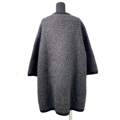 Chanel Coat Knit Alpaca 36 Black