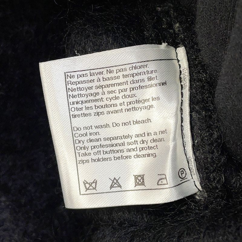 Chanel Coat Knit Alpaca 36 Black