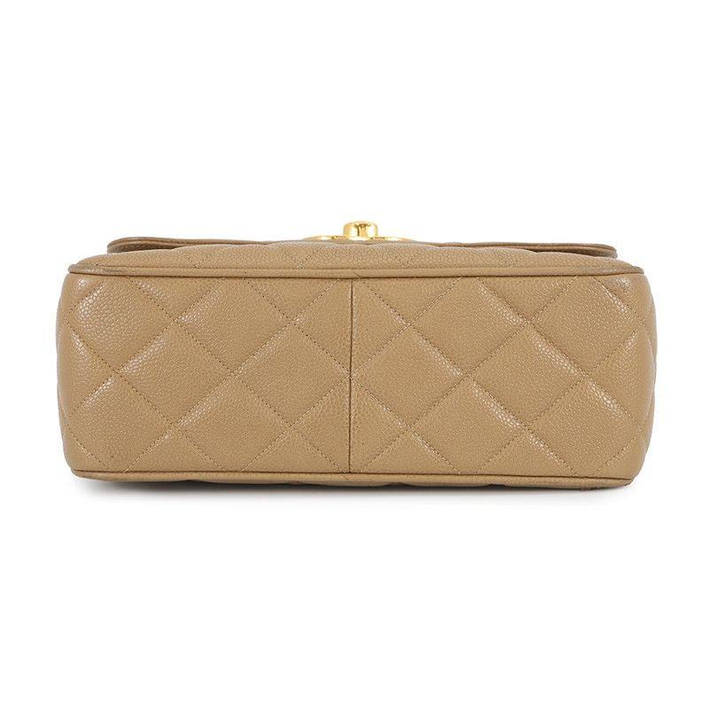 Chanel Chain Shoulder Bag Deca Coco CC Logo Quilted Caviar Leather