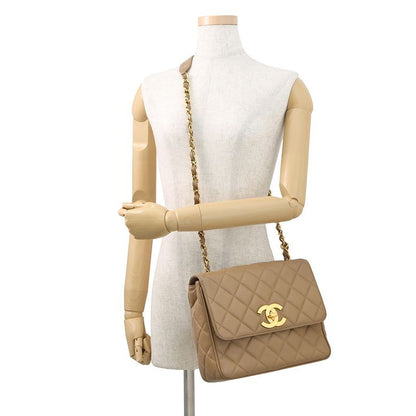 Chanel Chain Shoulder Bag Deca Coco CC Logo Quilted Caviar Leather