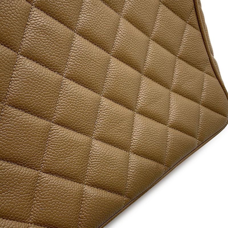 Chanel Chain Shoulder Bag Deca Coco CC Logo Quilted Caviar Leather