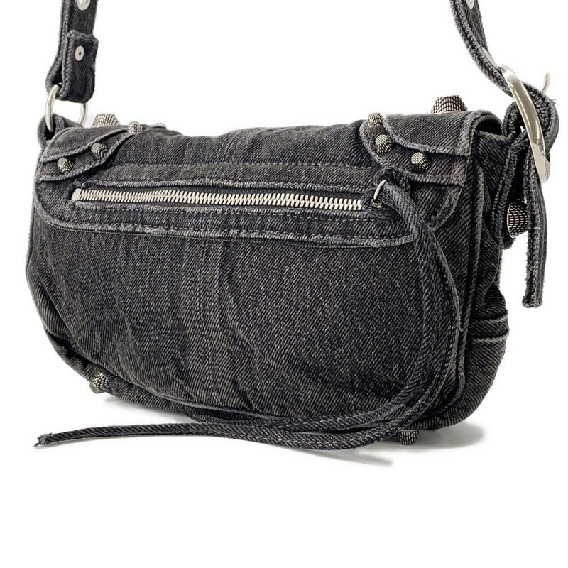 Balenciaga Shoulder Bag le Cagole XS Denim Gray Black
