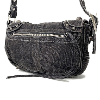 Balenciaga Shoulder Bag le Cagole XS Denim Gray Black