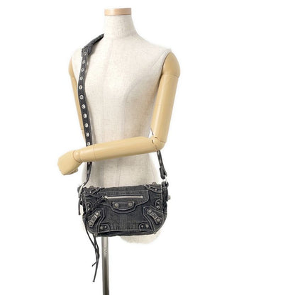 Balenciaga Shoulder Bag le Cagole XS Denim Gray Black