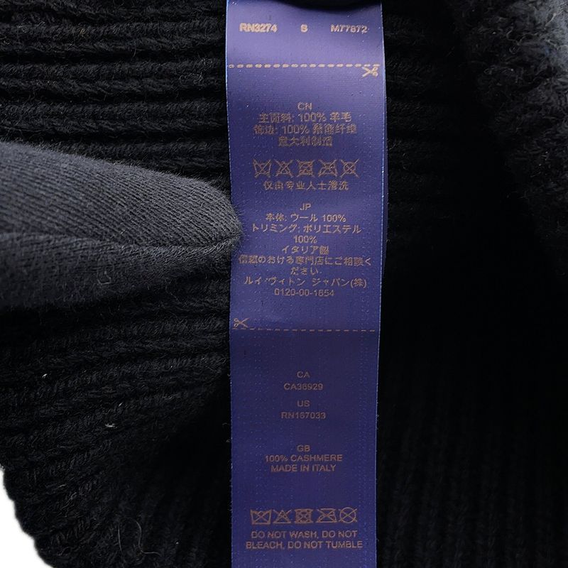 Louis Vuitton Knit Hat Beanie LV Headline Wool Noir Black