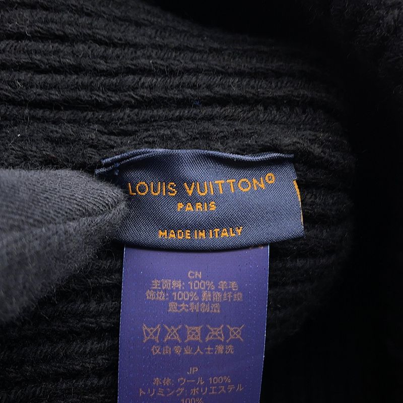 Louis Vuitton Knit Hat Beanie LV Headline Wool Noir Black