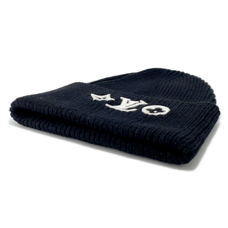 Louis Vuitton Knit Hat Beanie LV Headline Wool Noir Black